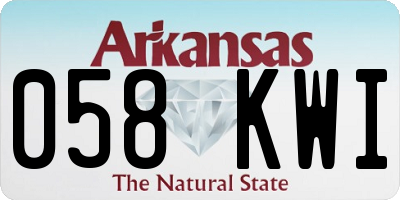 AR license plate 058KWI