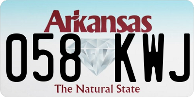 AR license plate 058KWJ