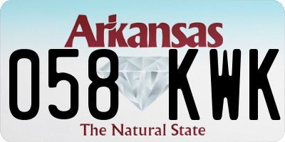 AR license plate 058KWK