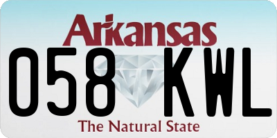 AR license plate 058KWL
