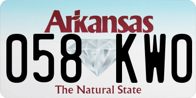 AR license plate 058KWO