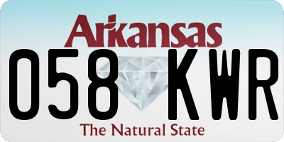 AR license plate 058KWR