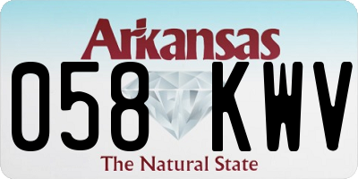 AR license plate 058KWV