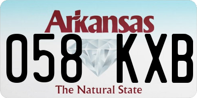 AR license plate 058KXB