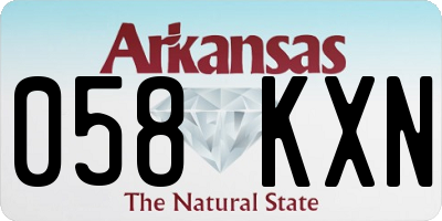 AR license plate 058KXN