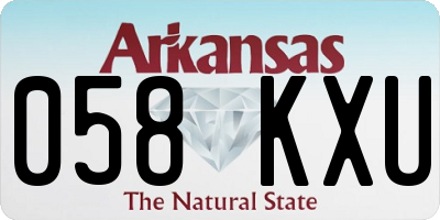 AR license plate 058KXU