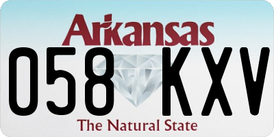 AR license plate 058KXV