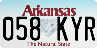 AR license plate 058KYR