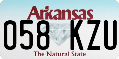 AR license plate 058KZU
