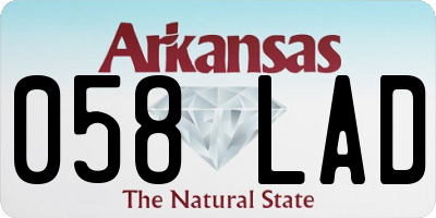 AR license plate 058LAD