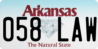 AR license plate 058LAW