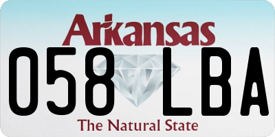 AR license plate 058LBA
