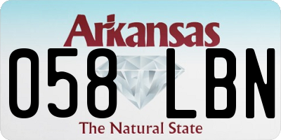 AR license plate 058LBN