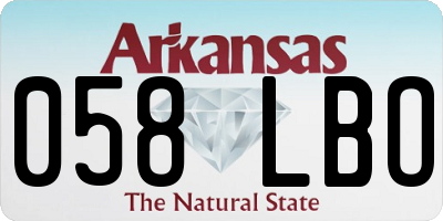 AR license plate 058LBO