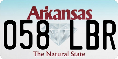 AR license plate 058LBR