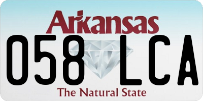 AR license plate 058LCA