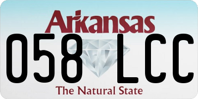 AR license plate 058LCC