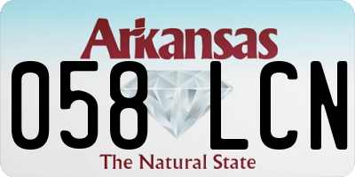 AR license plate 058LCN