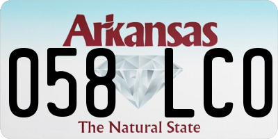 AR license plate 058LCO