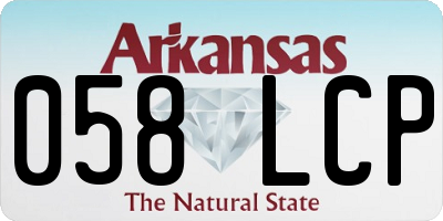 AR license plate 058LCP