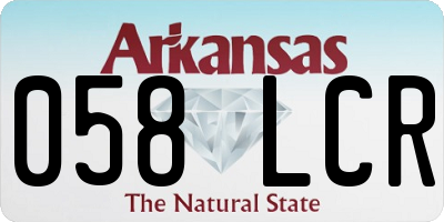 AR license plate 058LCR
