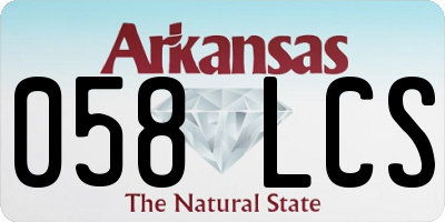 AR license plate 058LCS
