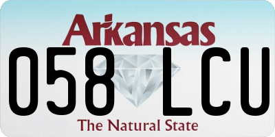 AR license plate 058LCU