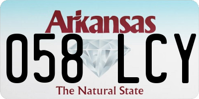 AR license plate 058LCY