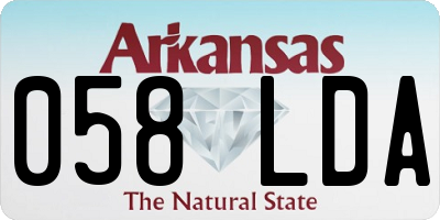 AR license plate 058LDA