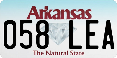 AR license plate 058LEA