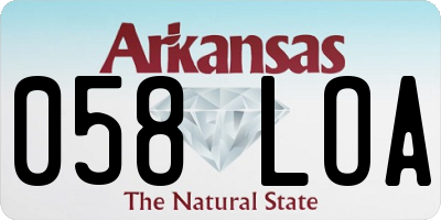 AR license plate 058LOA