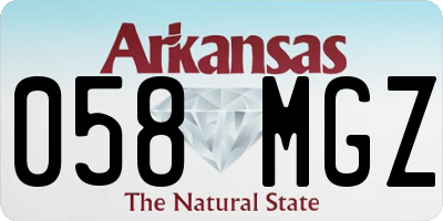 AR license plate 058MGZ