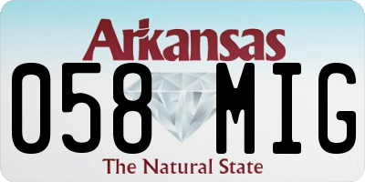 AR license plate 058MIG