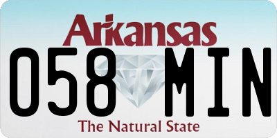 AR license plate 058MIN