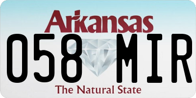 AR license plate 058MIR