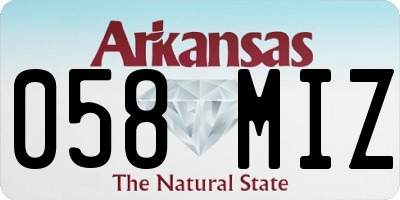 AR license plate 058MIZ