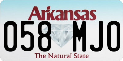 AR license plate 058MJO