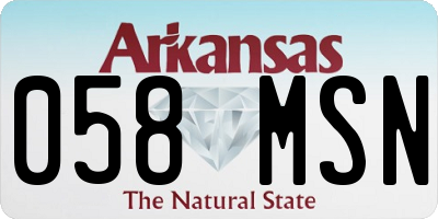 AR license plate 058MSN