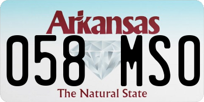 AR license plate 058MSO