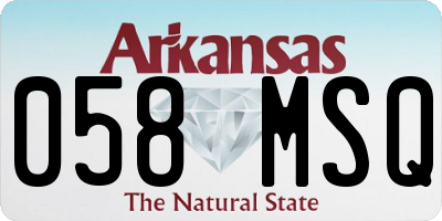 AR license plate 058MSQ