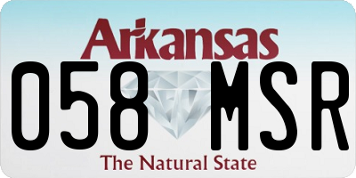 AR license plate 058MSR