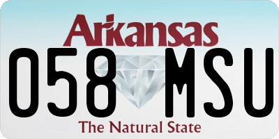 AR license plate 058MSU
