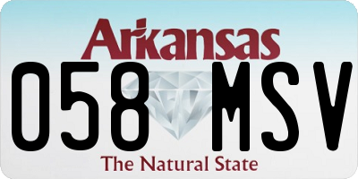 AR license plate 058MSV