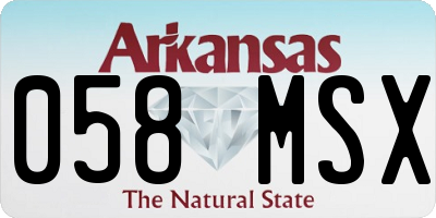 AR license plate 058MSX