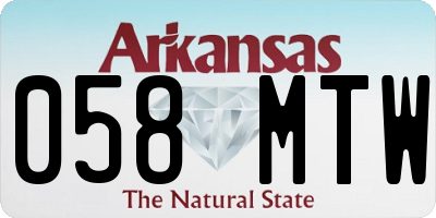 AR license plate 058MTW