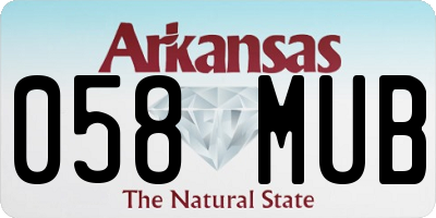 AR license plate 058MUB