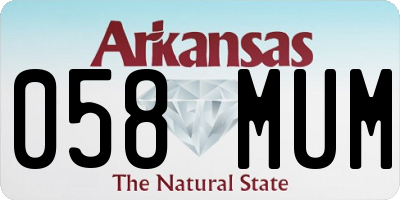 AR license plate 058MUM