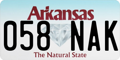 AR license plate 058NAK