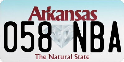 AR license plate 058NBA