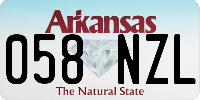 AR license plate 058NZL